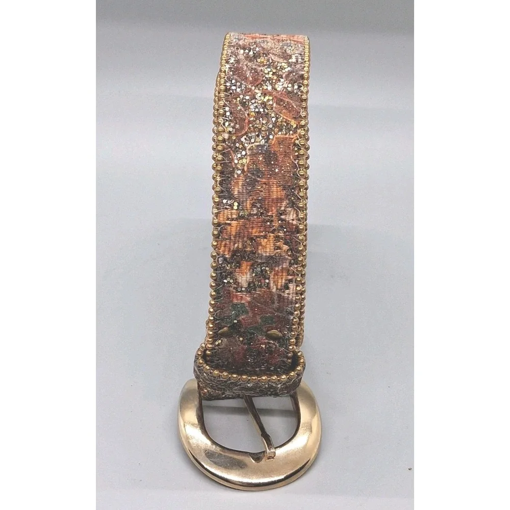 Elite Fresno California Womens Large Belt Style# 994 Tapestry Beaded Sparkly
